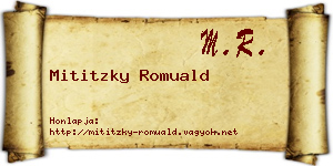 Mititzky Romuald névjegykártya